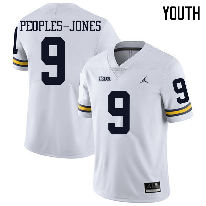 Jordan Brand Youth #9 Donovan Peoples-Jones Michigan Wolverines College Football Jerseys Sale-White